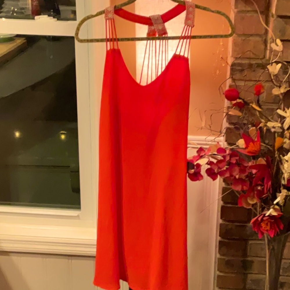 Party dress Orange and cream